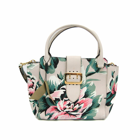 Burberry // Leather Floral Handbag // Light Gray + Multicolor // Pre-Owned