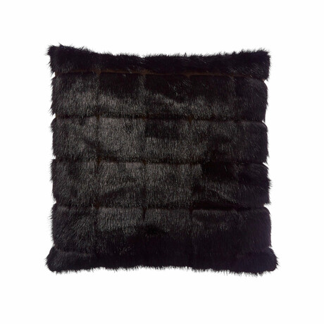 Mink Patchwork Pillow // Black (14"L x 20"W)