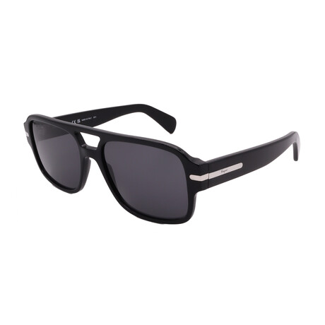 Men's // Ferragamo SF1038S 001 Aviator Sunglasses // Black + Grey