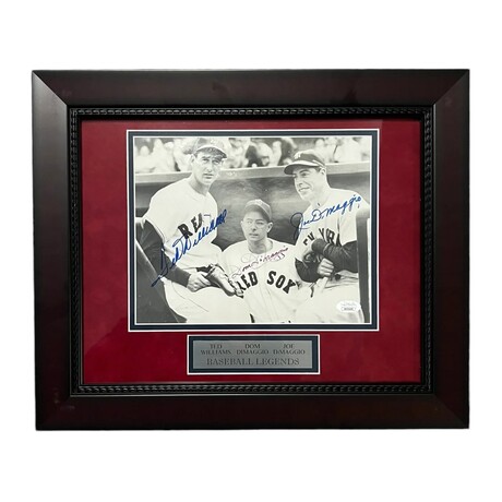 Ted Williams, Joe DiMaggio & Dom DiMaggio // Red Sox + Yankees // Autographed Photograph + Framed