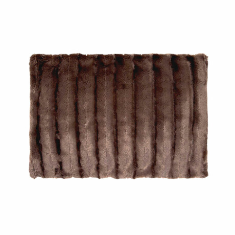 Chinchilla Stripe Cuddle Fur Pillow // Charcoal (14"L x 20"W)