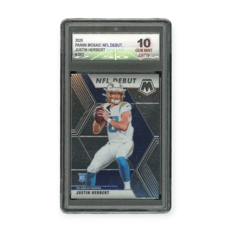 Justin Herbert // 2020 Panini Mosaic NFL Debut // Rookie Card // DGA 10 Gem Mint