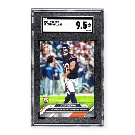 Caleb Williams // 2024 Topps Now // Rookie Card // SGC 9.5 Mint+