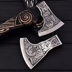 Carbon Steel Viking Axe Set // Set of 2