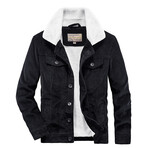 Corduroy Sherpa Lined Jacket // Black (S)