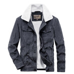 Corduroy Sherpa Lined Jacket // Gray (S)