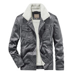 Trucker Withe Sherpa Lined Jacket // Gray (2XL)