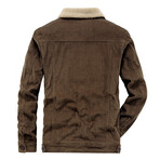 Corduroy Sherpa Lined Jacket // Brown (XL)