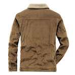 Corduroy Sherpa Lined Jacket // Khaki (XL)