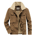 Corduroy Sherpa Lined Jacket // Khaki (XL)