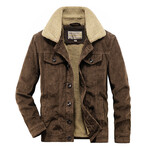 Corduroy Sherpa Lined Jacket // Brown (XL)