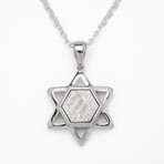 Muonionalusta Meteorite Star of David Pendant with 18" Sterling Silver Chain // 3 g