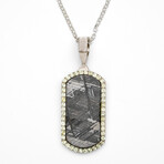 Muonionalusta Meteorite Dog Tag Pendant with 18" Sterling Silver Chain // 9.9 g