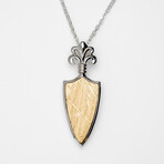 Muonionalusta Meteorite Spearhead Pendant with 18" Sterling Silver Chain