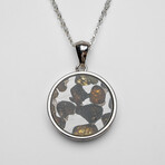 Sericho Pallasite Meteorite Pendant with 18" Sterling Silver Chain