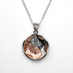 Muonionalusta Meteorite Two Tone Ying Yang Pendant with 18" Sterling Silver Chain