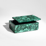 Genuine Large Polished Malachite Jewelry Box // v.1