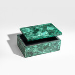 Genuine Large Polished Malachite Jewelry Box // v.2