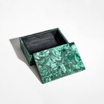 Genuine Large Polished Malachite Jewelry Box // v.1