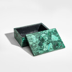 Genuine Large Polished Malachite Jewelry Box // v.2