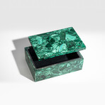 Genuine Large Polished Malachite Jewelry Box // v.2