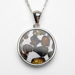 Sericho Pallasite Meteorite Pendant with 18" Sterling Silver Chain