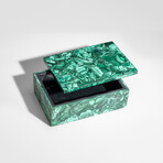 Genuine Large Polished Malachite Jewelry Box // v.1