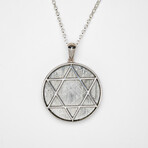 Muonionalusta Meteorite Star of David Pendant with 18" Sterling Silver Chain // 8.1 g