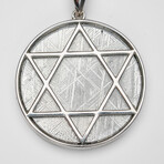 Muonionalusta Meteorite Star of David Pendant with 18" Sterling Silver Chain // 8.1 g