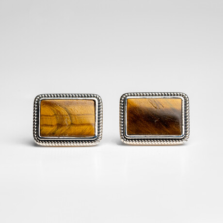 Genuine Tigers Eye Cufflink // v.1