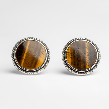 Genuine Tigers Eye Cufflink // v.2