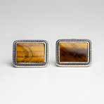 Genuine Tigers Eye Cufflink // v.1