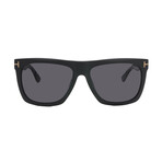 Men's Tom Ford FT0513-02D Square Sunglasses // Matte Black + Dark Grey