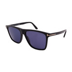 Men's Tom Ford FT0832/S 01V Square Sunglasses // Black + Grey Polarized