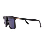 Men's Tom Ford FT0832/S 01V Square Sunglasses // Black + Grey Polarized