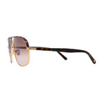 Men's Tom Ford FT1019/S 30F Aviator Sunglasses // Gold Black + Brown Gradient