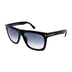 Men's Tom Ford FT0513/S 01W Square Sunglasses // Black + Blue Gradient