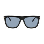 Men's Tom Ford FT0513/S 01W Square Sunglasses // Black + Blue Gradient