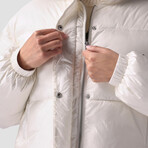 Women's Brandy Boxy Puffer Jacket // Pearl (XS)