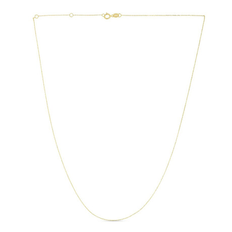 14K Yellow Gold Extendable Classic Cable Chain Necklace // 0.8mm // 18"