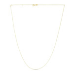 14K Yellow Gold Extendable Classic Cable Chain Necklace // 0.8mm // 18"