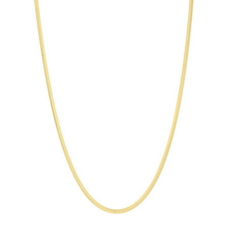 14K Yellow Gold Oval Snake Chain Necklace // 2.6mm // 18"