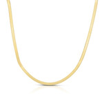 14K Yellow Gold Beveled Herringbone Chain Necklace // 1.5mm // 18"