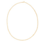 14K Yellow Gold Heart Link Chain Necklace // 3.2mm // 17"