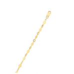 14K Yellow Gold Diamond Shape Mirror Chain Bracelet // 3mm // 7"