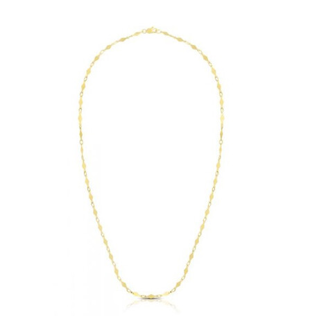 14K Yellow Gold Diamond Shape Mirror Chain Necklace // 3mm // 18"