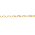 14K Yellow Gold Heart Link Chain Bracelet // 3.2mm // 7"