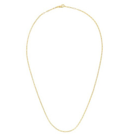 14K Yellow Gold Paperclip Chain Necklace // 1.5mm // 18"