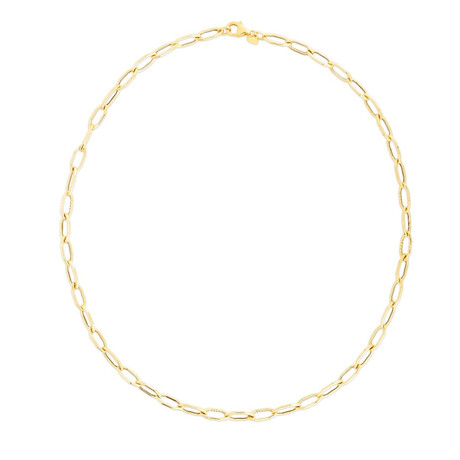 14K Yellow Gold Hexagon Link Chain Necklace // 5mm // 18"