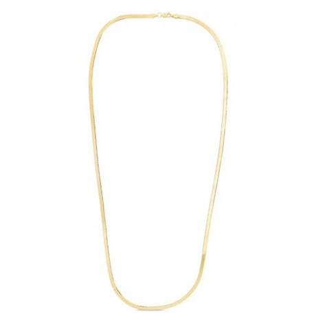 14K Yellow Gold Beveled Herringbone Chain Necklace // 1.5mm // 18"